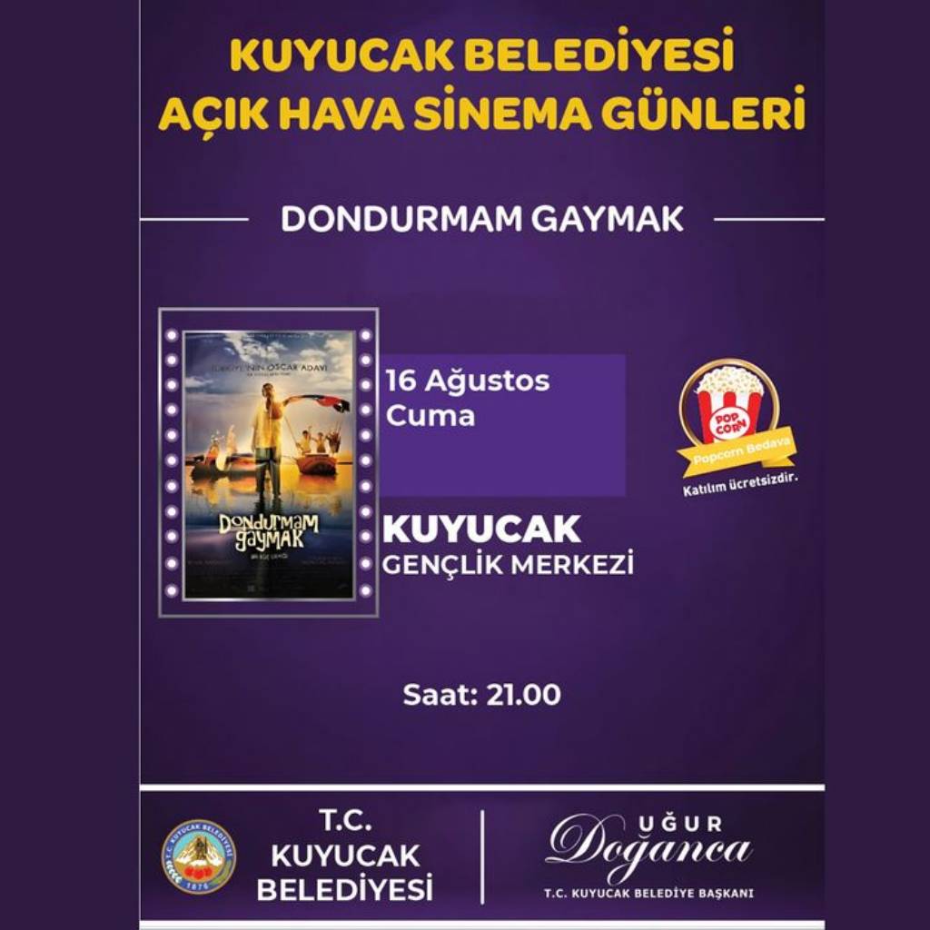 Kuyucak Belediyesi Açık Hava Sinema Günleri Başlıyor