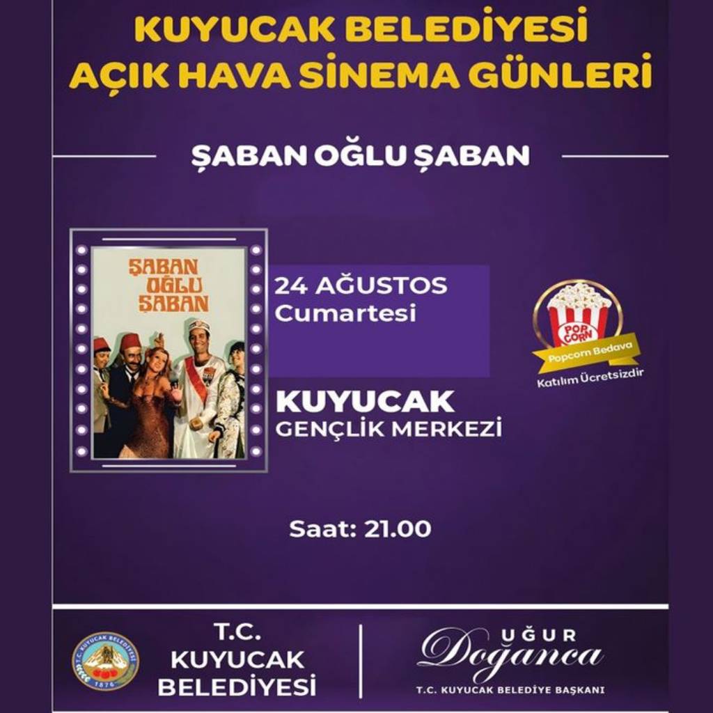 Kuyucak Belediyesi Açık Hava Sinema Günleri Başlıyor!