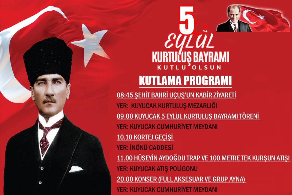 Kuyucak'ta 5 Eylül Kurtuluş Bayramı Kutlamaları Başlıyor